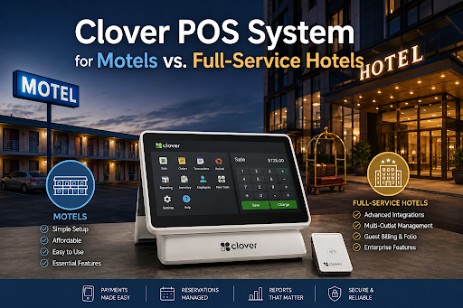 Clover POS system compared for motels versus full-service hotels